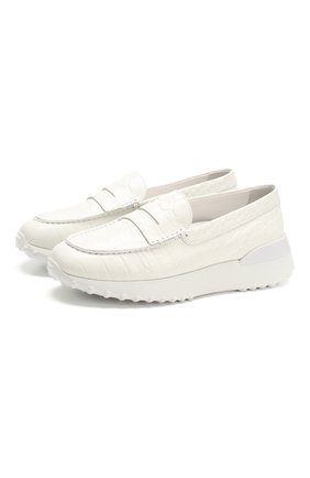 Женские кожаные пенни-лоферы TOD’S белого цвета по цене 32750 руб., арт. XXW80A00012WEN | Фото 1 Женские кожаные пенни-лоферы TOD’S белого цвета, арт. XXW80A00012WEN | Фото 1