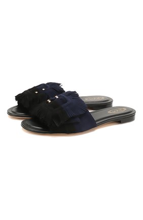 Женские замшевые шлепанцы TOD’S черного цвета по цене 35700 руб., арт. XXW37B0CP00HR0 | Фото 1 Женские замшевые шлепанцы TOD’S черного цвета, арт. XXW37B0CP00HR0 | Фото 1