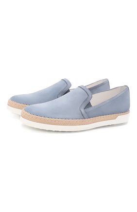 Женские замшевые слипоны TOD’S голубого цвета по цене 27950 руб., арт. XXW0TV0J970RE0 | Фото 1 Женские замшевые слипоны TOD’S голубого цвета, арт. XXW0TV0J970RE0 | Фото 1