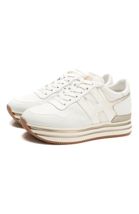 Женские кожаные кроссовки HOGAN белого цвета по цене 33950 руб., арт. HXW4830CB81IEC | Фото 1 Женские кожаные кроссовки HOGAN белого цвета, арт. HXW4830CB81IEC | Фото 1