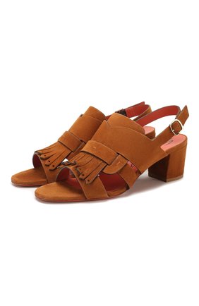 Женские замшевые босоножки SANTONI коричневого цвета по цене 41600 руб., арт. WHTH58621HI2CLCPC85 | Фото 1 Женские замшевые босоножки SANTONI коричневого цвета, арт. WHTH58621HI2CLCPC85 | Фото 1