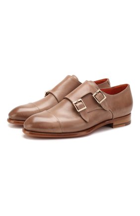 Женские кожаные монки SANTONI светло-коричневого цвета по цене 51350 руб., арт. WUGY56649BA1CLVVP20 | Фото 1 Женские кожаные монки SANTONI светло-коричневого цвета, арт. WUGY56649BA1CLVVP20 | Фото 1