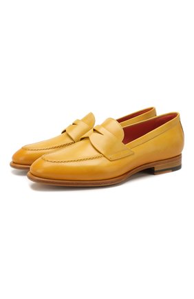 Женские кожаные пенни-лоферы SANTONI желтого цвета по цене 51350 руб., арт. WUGY57751BA1CEPYL60 | Фото 1 Женские кожаные пенни-лоферы SANTONI желтого цвета, арт. WUGY57751BA1CEPYL60 | Фото 1