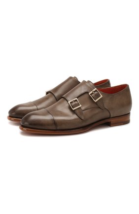 Женские кожаные монки SANTONI серого цвета по цене 51350 руб., арт. WUGY56649BA1CLVVE60 | Фото 1 Женские кожаные монки SANTONI серого цвета, арт. WUGY56649BA1CLVVE60 | Фото 1