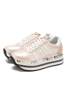 Женские кожаные кроссовки beth PREMIATA светло-розового цвета по цене 23050 руб., арт. BETH/VAR4519 | Фото 1 Женские кожаные кроссовки beth PREMIATA светло-розового цвета, арт. BETH/VAR4519 | Фото 1