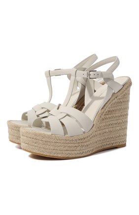 Женские кожаные босоножки espadrille SAINT LAURENT белого цвета по цене 47800 руб., арт. 611924/BZC00 | Фото 1 Женские кожаные босоножки espadrille SAINT LAURENT белого цвета, арт. 611924/BZC00 | Фото 1