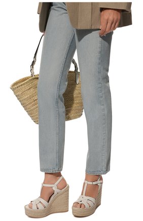 Женские кожаные босоножки espadrille SAINT LAURENT белого цвета по цене 47800 руб., арт. 611924/BZC00 | Фото 2 Женские кожаные босоножки espadrille SAINT LAURENT белого цвета, арт. 611924/BZC00 | Фото 2