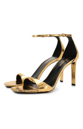 Женские кожаные босоножки bea SAINT LAURENT золотого цвета по цене 63800 руб., арт. 612329/EXV00 | Фото 1 Женские кожаные босоножки bea SAINT LAURENT золотого цвета, арт. 612329/EXV00 | Фото 1