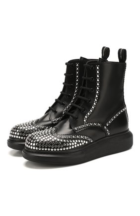 Женские кожаные ботинки ALEXANDER MCQUEEN черного цвета по цене 52000 руб., арт. 611859/WHX59 | Фото 1 Женские кожаные ботинки ALEXANDER MCQUEEN черного цвета, арт. 611859/WHX59 | Фото 1