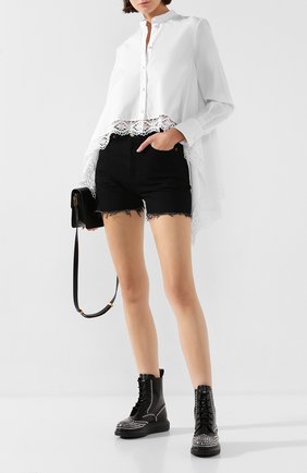 Женские кожаные ботинки ALEXANDER MCQUEEN черного цвета по цене 52000 руб., арт. 611859/WHX59 | Фото 2 Женские кожаные ботинки ALEXANDER MCQUEEN черного цвета, арт. 611859/WHX59 | Фото 2
