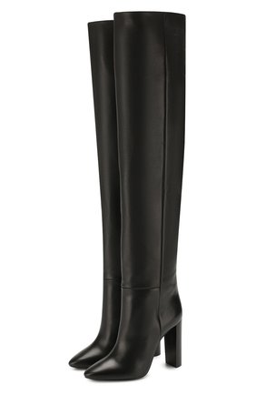 Женские кожаные ботфорты 76 SAINT LAURENT черного цвета по цене 127500 руб., арт. 620182/1F200 | Фото 1 Женские кожаные ботфорты 76 SAINT LAURENT черного цвета, арт. 620182/1F200 | Фото 1