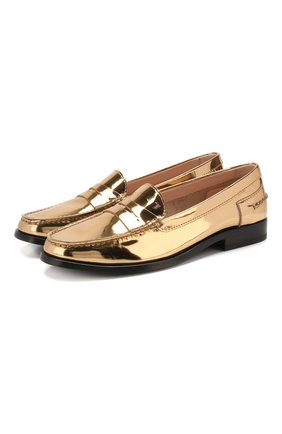 Женские кожаные пенни-лоферы TOD’S золотого цвета по цене 39950 руб., арт. XXW16C00013PL8 | Фото 1 Женские кожаные пенни-лоферы TOD’S золотого цвета, арт. XXW16C00013PL8 | Фото 1
