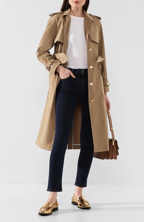 Женские кожаные пенни-лоферы TOD’S золотого цвета по цене 39950 руб., арт. XXW16C00013PL8 | Фото 2 Женские кожаные пенни-лоферы TOD’S золотого цвета, арт. XXW16C00013PL8 | Фото 2