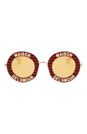 Женские солнцезащитные очки GUCCI красного цвета по цене 38700 руб., арт. GG0113 007 | Фото 3 Женские солнцезащитные очки GUCCI красного цвета, арт. GG0113 007 | Фото 3