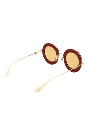 Женские солнцезащитные очки GUCCI красного цвета по цене 38700 руб., арт. GG0113 007 | Фото 4 Женские солнцезащитные очки GUCCI красного цвета, арт. GG0113 007 | Фото 4