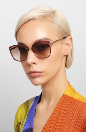 Женские солнцезащитные очки GUCCI красного цвета по цене 30900 руб., арт. GG0589SK 004 | Фото 2 Женские солнцезащитные очки GUCCI красного цвета, арт. GG0589SK 004 | Фото 2