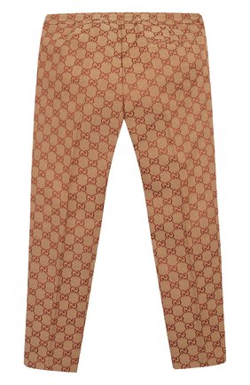 Детские хлопковые брюки GUCCI бежевого цвета по цене 24100 руб., арт. 574015/XWAEZ | Фото 2 Детские хлопковые брюки GUCCI бежевого цвета, арт. 574015/XWAEZ | Фото 2