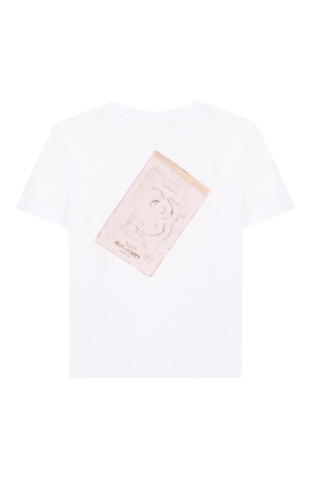 Детский хлопковая футболка BURBERRY белого цвета, арт. 8026678 | Фото 2 (Рукава: Короткие; Материал внешний: Хлопок; Ростовка одежда: 12 мес | 80 см, 18 мес | 86 см, 3 года | 98 см, 24 мес | 92 см)