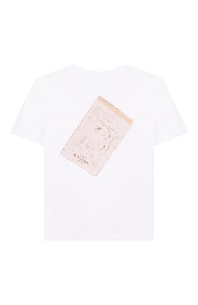 Детский хлопковая футболка BURBERRY белого цвета, арт. 8026678 | Фото 2 (Материал внешний: Хлопок; Рукава: Короткие; Ростовка одежда: 12 мес | 80 см, 18 мес | 86 см, 3 года | 98 см, 24 мес | 92 см)