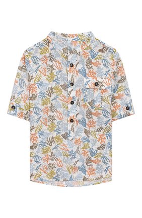 Детская льняная рубашка LORO PIANA разноцветного цвета по цене 29950 руб., арт. FAI9683 | Фото 1 Детская льняная рубашка LORO PIANA разноцветного цвета, арт. FAI9683 | Фото 1 (Материал внешний: Лен; Случай: Повседневный; Рукава: Короткие; Ростовка одежда: 12 лет | 152 см, 2 года | 92 см, 4 года | 104 см, 6 лет | 116 см)