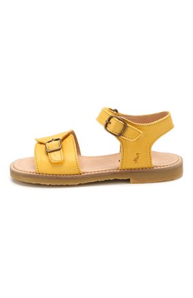 Детские кожаные сандалии PETIT NORD желтого цвета, арт. 2553/29-35 | Фото 2 (Материал внутренний: Натуральная кожа; Материал внешний: Кожа)