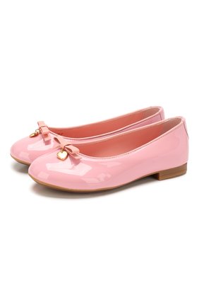 Детские кожаные балетки DOLCE & GABBANA светло-розового цвета, арт. D10341/A1328/24-28 | Фото 1 (Материал внутренний: Натуральная кожа; Материал внешний: Кожа; Девочки-школьная форма: Классическая обувь; Региональные ограничения белый список (Axapta Mercury): RU)