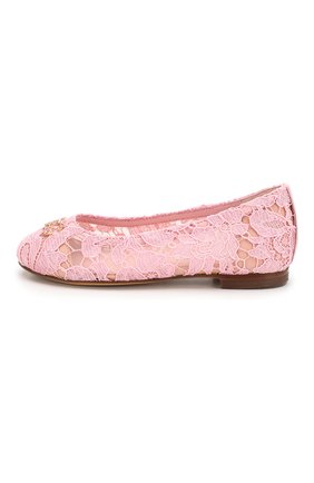 Детские балетки DOLCE & GABBANA розового цвета по цене 28500 руб., арт. D10430/AJ652/24-28 | Фото 2 Детские балетки DOLCE & GABBANA розового цвета, арт. D10430/AJ652/24-28 | Фото 2