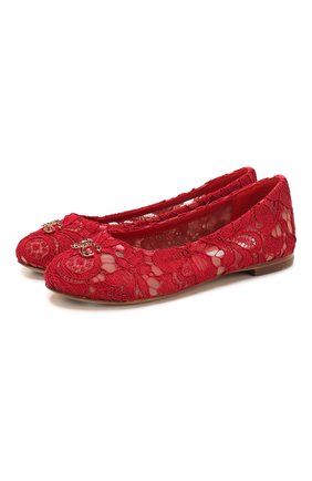 Детские балетки DOLCE & GABBANA красного цвета по цене 28100 руб., арт. D10430/AJ652/29-36 | Фото 1 Детские балетки DOLCE & GABBANA красного цвета, арт. D10430/AJ652/29-36 | Фото 1