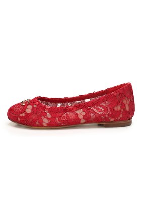 Детские балетки DOLCE & GABBANA красного цвета по цене 28100 руб., арт. D10430/AJ652/29-36 | Фото 2 Детские балетки DOLCE & GABBANA красного цвета, арт. D10430/AJ652/29-36 | Фото 2