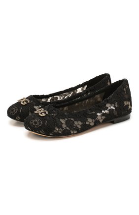 Детские балетки DOLCE & GABBANA черного цвета по цене 23625 руб., арт. D10430/AJ652/29-36 | Фото 1 Детские балетки DOLCE & GABBANA черного цвета, арт. D10430/AJ652/29-36 | Фото 1