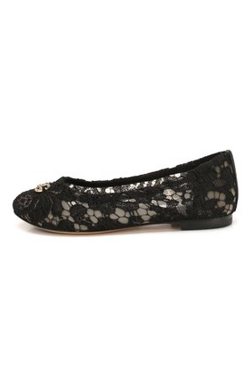 Детские балетки DOLCE & GABBANA черного цвета по цене 23625 руб., арт. D10430/AJ652/29-36 | Фото 2 Детские балетки DOLCE & GABBANA черного цвета, арт. D10430/AJ652/29-36 | Фото 2