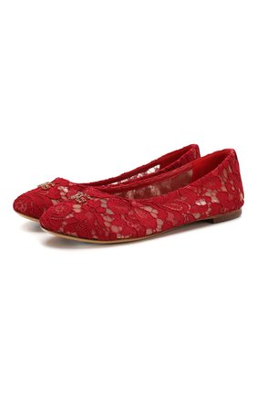 Детские балетки DOLCE & GABBANA красного цвета по цене 34250 руб., арт. D10430/AJ652/37-39 | Фото 1 Детские балетки DOLCE & GABBANA красного цвета, арт. D10430/AJ652/37-39 | Фото 1
