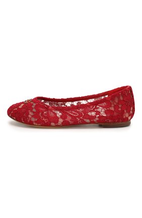 Детские балетки DOLCE & GABBANA красного цвета по цене 34250 руб., арт. D10430/AJ652/37-39 | Фото 2 Детские балетки DOLCE & GABBANA красного цвета, арт. D10430/AJ652/37-39 | Фото 2
