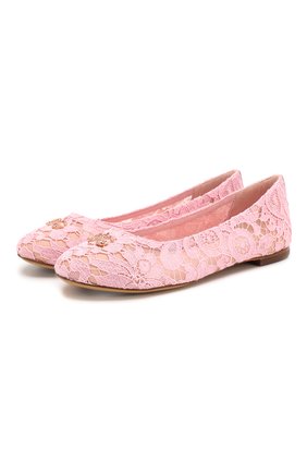 Детские балетки DOLCE & GABBANA розового цвета по цене 31150 руб., арт. D10430/AJ652/37-39 | Фото 1 Детские балетки DOLCE & GABBANA розового цвета, арт. D10430/AJ652/37-39 | Фото 1