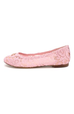 Детские балетки DOLCE & GABBANA розового цвета по цене 31150 руб., арт. D10430/AJ652/37-39 | Фото 2 Детские балетки DOLCE & GABBANA розового цвета, арт. D10430/AJ652/37-39 | Фото 2