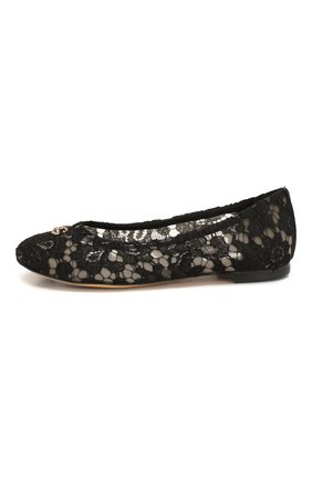 Детские балетки DOLCE & GABBANA черного цвета по цене 26145 руб., арт. D10430/AJ652/37-39 | Фото 2 Детские балетки DOLCE & GABBANA черного цвета, арт. D10430/AJ652/37-39 | Фото 2