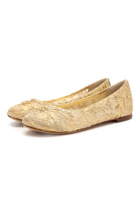 Детские балетки DOLCE & GABBANA золотого цвета по цене 34250 руб., арт. D10430/AJ653/37-39 | Фото 1 Детские балетки DOLCE & GABBANA золотого цвета, арт. D10430/AJ653/37-39 | Фото 1