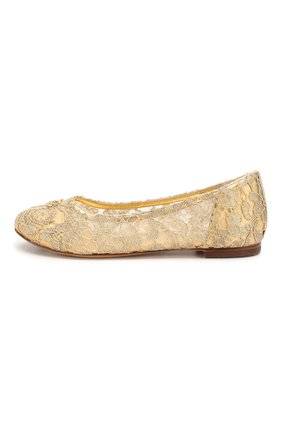 Детские балетки DOLCE & GABBANA золотого цвета по цене 34250 руб., арт. D10430/AJ653/37-39 | Фото 2 Детские балетки DOLCE & GABBANA золотого цвета, арт. D10430/AJ653/37-39 | Фото 2