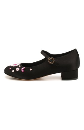 Детские туфли DOLCE & GABBANA черного цвета, арт. D10537/AJ713/37-39 | Фото 2 (Материал внутренний: Натуральная кожа; Материал внешний: Текстиль)