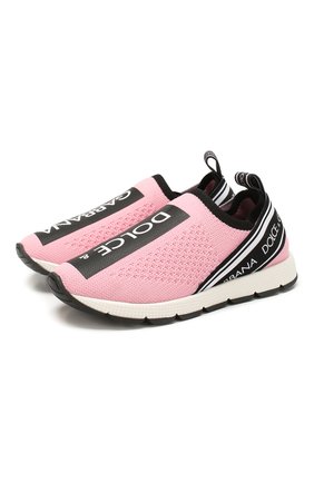 Детские кроссовки DOLCE & GABBANA розового цвета по цене 16200 руб., арт. D10723/AH677/24-28 | Фото 1 Детские кроссовки DOLCE & GABBANA розового цвета, арт. D10723/AH677/24-28 | Фото 1