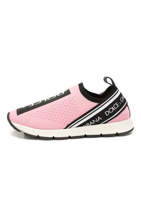 Детские кроссовки DOLCE & GABBANA розового цвета по цене 16200 руб., арт. D10723/AH677/24-28 | Фото 2 Детские кроссовки DOLCE & GABBANA розового цвета, арт. D10723/AH677/24-28 | Фото 2