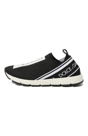 Детские кроссовки DOLCE & GABBANA черно-белого цвета по цене 16200 руб., арт. D10723/AH677/24-28 | Фото 2 Детские кроссовки DOLCE & GABBANA черно-белого цвета, арт. D10723/AH677/24-28 | Фото 2