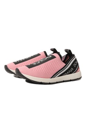 Детские кроссовки DOLCE & GABBANA розового цвета по цене 17650 руб., арт. D10723/AH677/29-36 | Фото 1 Детские кроссовки DOLCE & GABBANA розового цвета, арт. D10723/AH677/29-36 | Фото 1