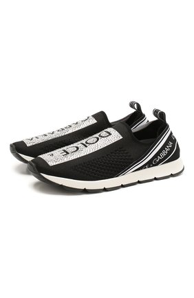 Детские кроссовки DOLCE & GABBANA черно-белого цвета по цене 23600 руб., арт. D10723/AZ259/24-28 | Фото 1 Детские кроссовки DOLCE & GABBANA черно-белого цвета, арт. D10723/AZ259/24-28 | Фото 1