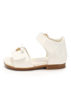 Детские кожаные босоножки DOLCE & GABBANA белого цвета по цене 14600 руб., арт. D20045/A1328/19-28 | Фото 2 Детские кожаные босоножки DOLCE & GABBANA белого цвета, арт. D20045/A1328/19-28 | Фото 2