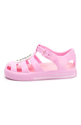 Детские босоножки DOLCE & GABBANA розового цвета по цене 8640 руб., арт. DN0115/AK498/19-28 | Фото 2 Детские босоножки DOLCE & GABBANA розового цвета, арт. DN0115/AK498/19-28 | Фото 2