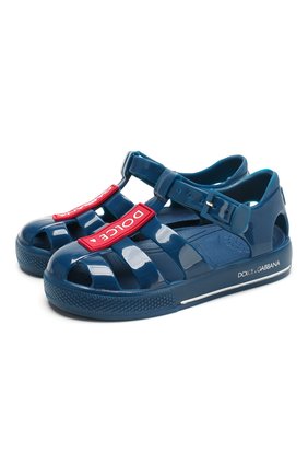 Детские босоножки DOLCE & GABBANA синего цвета по цене 14550 руб., арт. DN0115/AK498/19-28 | Фото 1 Детские босоножки DOLCE & GABBANA синего цвета, арт. DN0115/AK498/19-28 | Фото 1 (Материал внешний: Резина, Пластик; Региональные ограничения белый список (Axapta Mercury): RU)