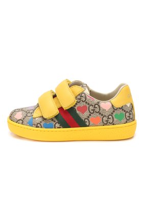 Детские кеды GUCCI желтого цвета по цене 18300 руб., арт. 463088/HYT30 | Фото 2 Детские кеды GUCCI желтого цвета, арт. 463088/HYT30 | Фото 2