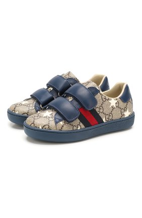 Детские кеды GUCCI синего цвета по цене 23150 руб., арт. 463090/HYY30 | Фото 1 Детские кеды GUCCI синего цвета, арт. 463090/HYY30 | Фото 1