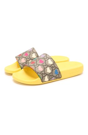 Детский шлепанцы GUCCI желтого цвета по цене 13300 руб., арт. 501069/HYT00 | Фото 1 Детский шлепанцы GUCCI желтого цвета, арт. 501069/HYT00 | Фото 1